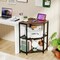 3-Tier Corner Printer Stand Adjustable Shelf with USB & AC Ports